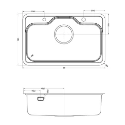 Chậu rửa chén Posco 304 Linen dập nổi Kluger KT8050FS – S80 Plus