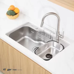Chậu rửa chén Posco 304 Linen dập nổi Kluger KT8050FS – S80 Plus