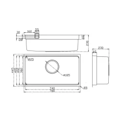 Chậu rửa chén Posco 304 Linen dập nổi Kluger KU7844FS Basic
