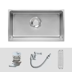 Chậu rửa chén Posco 304 Linen dập nổi Kluger KU7844FS Basic