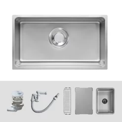 Chậu rửa chén Posco 304 Linen dập nổi Kluger KU7844FS Plus 11 Chậu rửa chén Posco 304 Linen dập nổi Kluger KU7844FS Plus