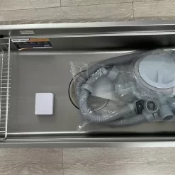 Chậu rửa chén Posco 304 Linen dập nổi Kluger KU8844FS Basic