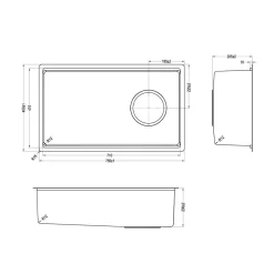 Chậu rửa chén Posco 304 Linen dập nổi Kluger KY7545FS – S75