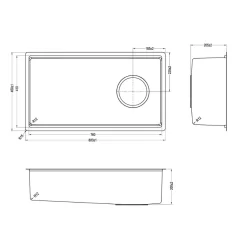 Chậu rửa chén Posco 304 Linen dập nổi Kluger KY8045FS – S80