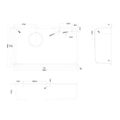 Chậu rửa chén Posco 304 Satin trơn Kluger KH8050ST Plus 18 Chậu rửa chén Posco 304 Satin trơn Kluger KH8050ST Plus