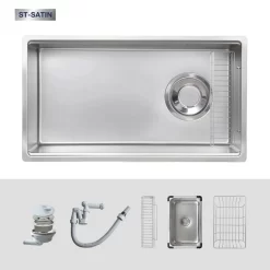 Chậu rửa chén Posco 304 Satin trơn Kluger KY8045ST Plus