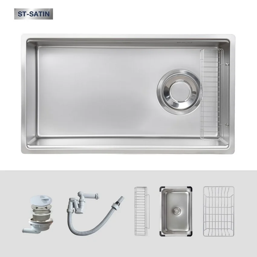Chậu rửa chén Posco 304 Satin trơn Kluger KY8045ST Plus 4 Chậu rửa chén Posco 304 Satin trơn Kluger KY8045ST Plus