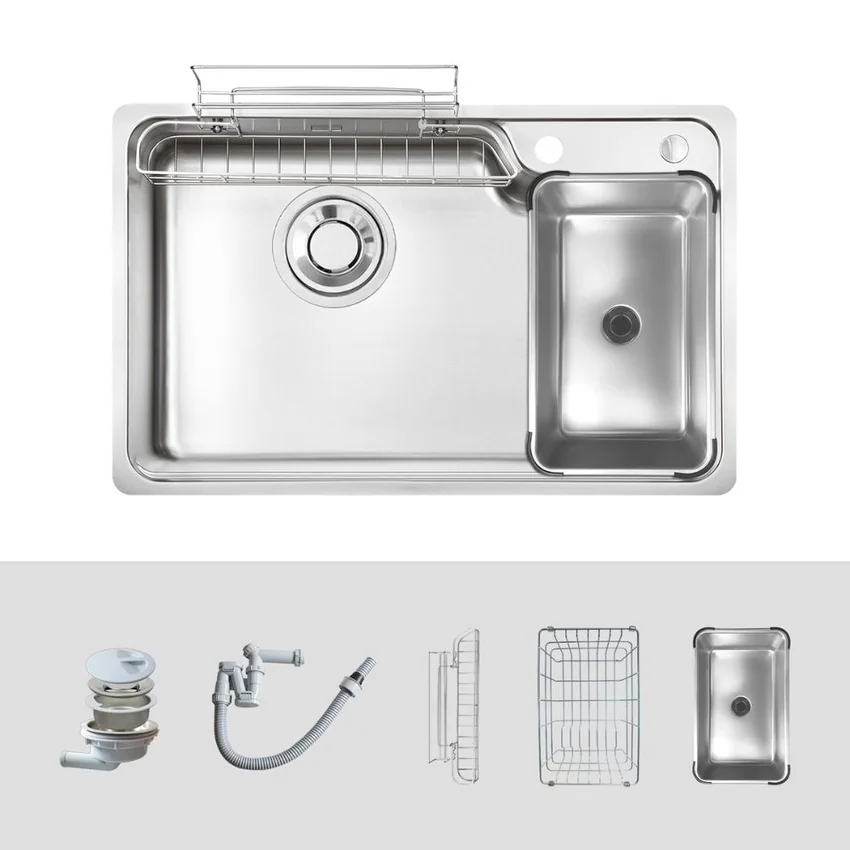 Chậu rửa chén Posco 304 Super Linen dập nổi Kluger KH8050SL Plus Chậu rửa chén Posco 304 Super Linen dập nổi Kluger KH8050SL Plus - 1