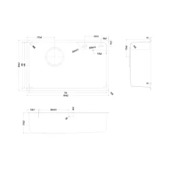 Chậu rửa chén Posco 304 Super Linen dập nổi Kluger KH8050SL Plus 17 Chậu rửa chén Posco 304 Super Linen dập nổi Kluger KH8050SL Plus
