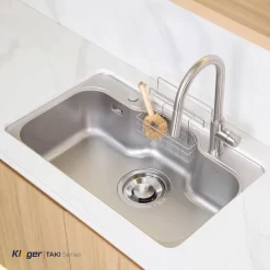 Chậu rửa chén Posco 304 Super Linen dập nổi Kluger KT8050SL Plus