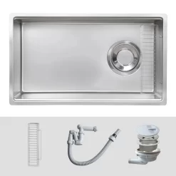 Chậu rửa chén Posco 304 Super Linen dập nổi Kluger KY7545SL Basic