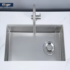 Chậu rửa chén Posco 304 Super Linen dập nổi Kluger KY8045SL Plus