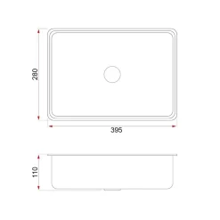 Chậu rửa nhỏ phụ Inox 304 Kluger KSWB – 406FS