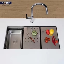 Chậu rửa nhỏ phụ Inox 304 Linen chống xước Kluger KSWB - 401FS