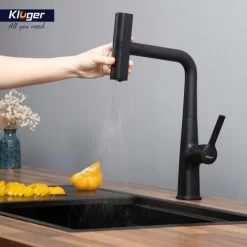 Vòi bếp nóng lạnh dây rút RAIN KLUGER KLF0018B / KLF0018S
