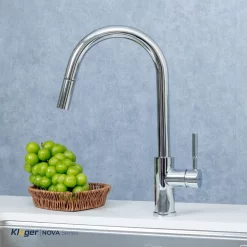 Vòi chậu bếp KLUGER KLF0031S / KLF0031SC nóng lạnh dây rút NOVA