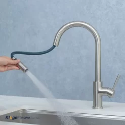 Vòi chậu bếp KLUGER KLF0031S / KLF0031SC nóng lạnh dây rút NOVA