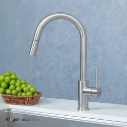 Vòi chậu bếp KLUGER KLF0031S / KLF0031SC nóng lạnh dây rút NOVA