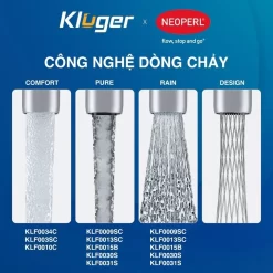 Vòi chậu bếp KLUGER KLF0031S / KLF0031SC nóng lạnh dây rút NOVA