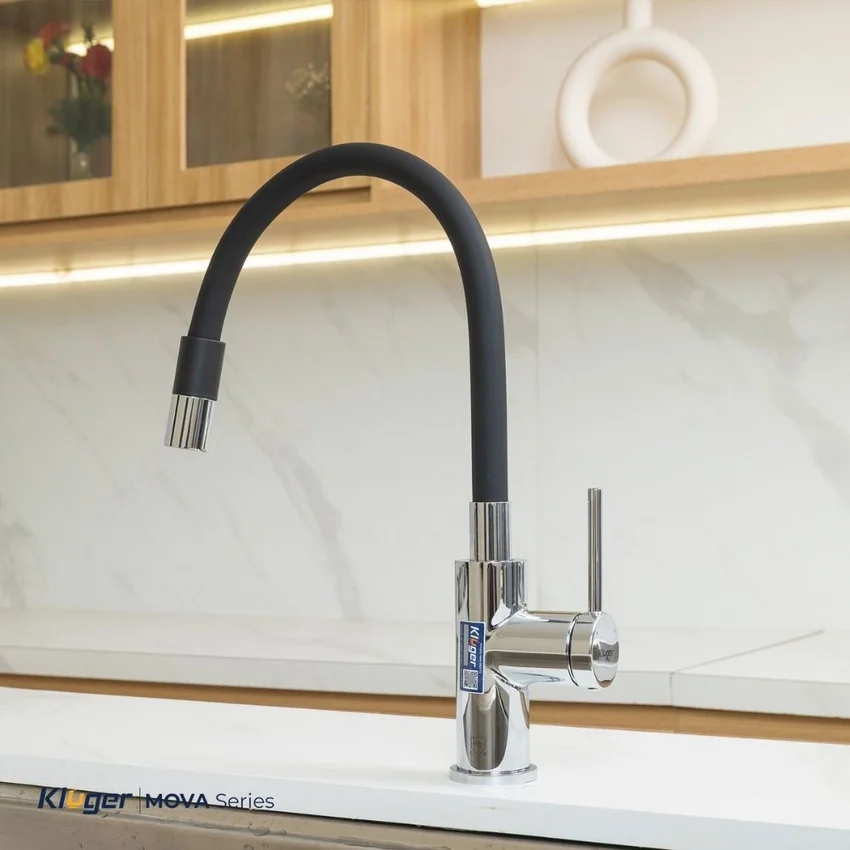 Vòi chậu bếp nóng lạnh cần mềm MOVA Kluger KLF0015B Vòi chậu bếp nóng lạnh cần mềm MOVA Kluger KLF0015B