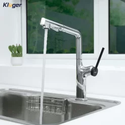Vòi chậu bếp nóng lạnh dây rút AMBER KLUGER KLF0001C / KLF0001B / KLF0001S