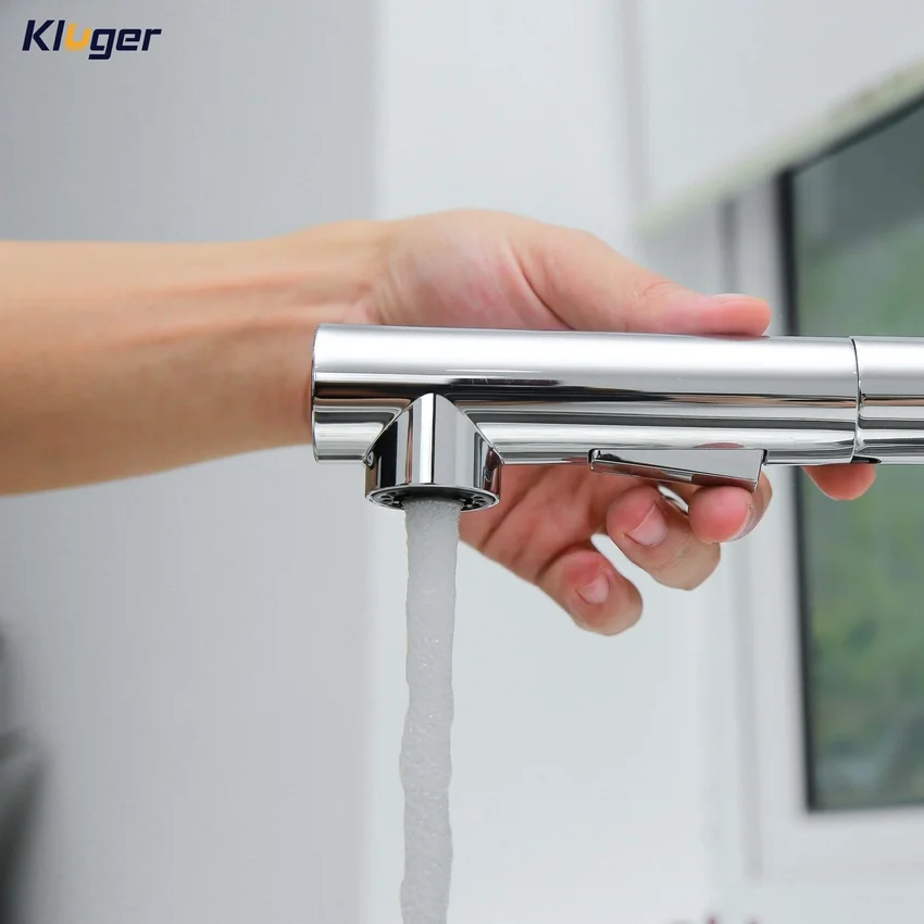 Thiết kế linh hoạt của Vòi chậu bếp nóng lạnh dây rút HOPE KLUGER KLF0013C Thiết kế linh hoạt của Vòi chậu bếp nóng lạnh dây rút HOPE KLUGER KLF0013C