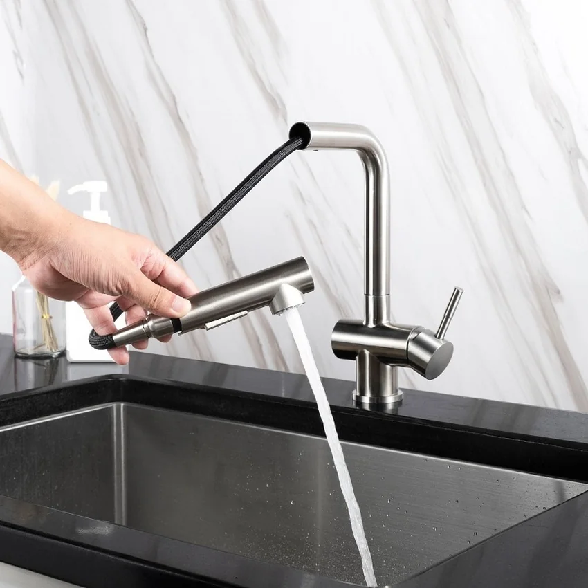 Vòi chậu bếp nóng lạnh dây rút HOPE KLUGER KLF0013C 10 Vòi chậu bếp nóng lạnh dây rút HOPE KLUGER KLF0013C