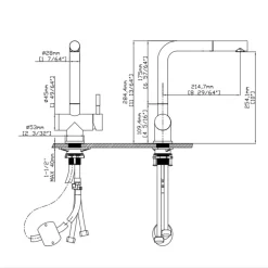 Vòi chậu bếp nóng lạnh dây rút HOPE KLUGER KLF0013C 19 Vòi chậu bếp nóng lạnh dây rút HOPE KLUGER KLF0013C