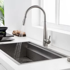 Vòi chậu bếp nóng lạnh dây rút MOZA KLUGER KLF0009C (KLF0009S)