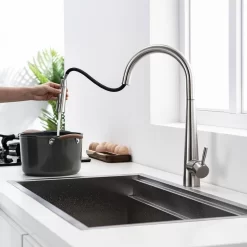 Vòi chậu bếp nóng lạnh dây rút MOZA KLUGER KLF0009C (KLF0009S)