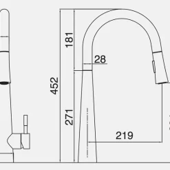 Vòi chậu bếp nóng lạnh dây rút MOZA KLUGER KLF0009C (KLF0009S)