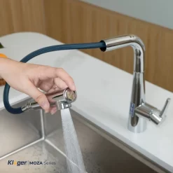 Vòi chậu bếp nóng lạnh dây rút MOZA Kluger KLF0013SC
