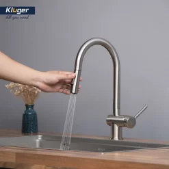 Vòi chậu bếp nóng lạnh dây rút RENE KLUGER KLF0008SS / KLF0008SC / KLF0008SB