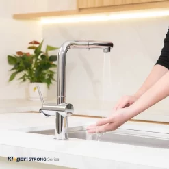 Vòi chậu bếp nóng lạnh dây rút STRONG KLUGER KLF0034C