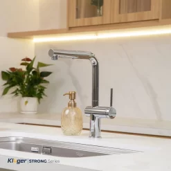 Vòi chậu bếp nóng lạnh dây rút STRONG KLUGER KLF0034C