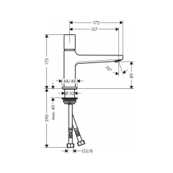 Vòi lavabo nóng lạnh 100 Hansgrohe 32570000 Select Metropol