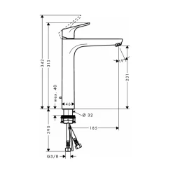Vòi lavabo nóng lạnh Hansgrohe 31531000 Focus 230
