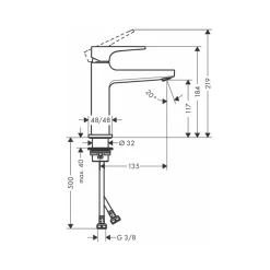 Vòi lavabo nóng lạnh Hansgrohe 32507000 Metropol 110