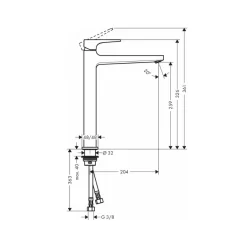 Vòi lavabo nóng lạnh Hansgrohe 32512000 Metropol 260