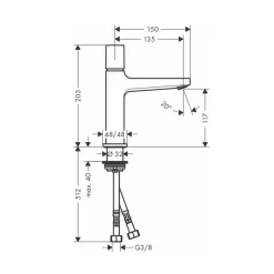 Vòi lavabo nóng lạnh Hansgrohe 32571000 Select Metropol 110