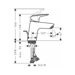 Vòi lavabo nóng lạnh Hansgrohe 71070000 Logis 70