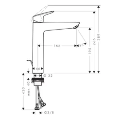 Vòi lavabo nóng lạnh Hansgrohe 71090000 HG Logis 190
