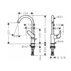 Vòi lavabo nóng lạnh Hansgrohe 71130000 Logis 210