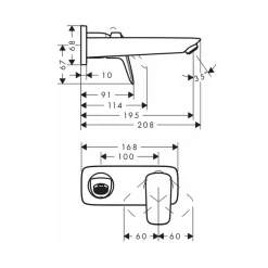 Vòi lavabo nóng lạnh Hansgrohe 71220000 Logis gắn tường