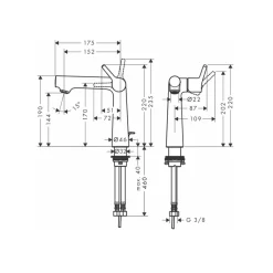 Vòi lavabo nóng lạnh Hansgrohe 72113000 Talis S 140