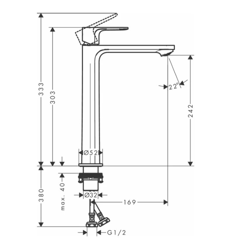 Vòi lavabo nóng lạnh Hansgrohe 72523007 Vòi lavabo nóng lạnh Hansgrohe 72523007