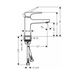 Vòi lavabo nóng lạnh Hansgrohe 74500000 Metropol 110