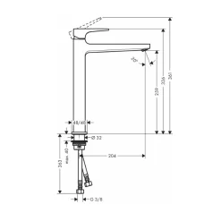 Vòi lavabo nóng lạnh Hansgrohe 74512000 Metropol 260
