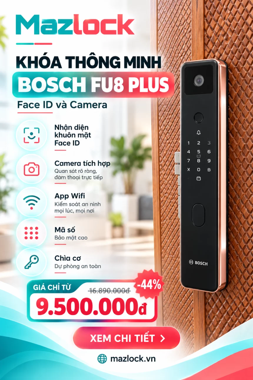 Khóa thông minh Bosch FU8 Plus Face ID và Camera